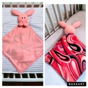 Pink Bunny rabbit Handmade baby child lovey security blanket plush toy 16 inch